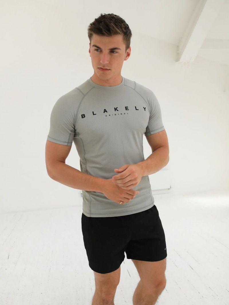 Blakely Apex Active T-Shirt Light Grey | 275-VQJKDE