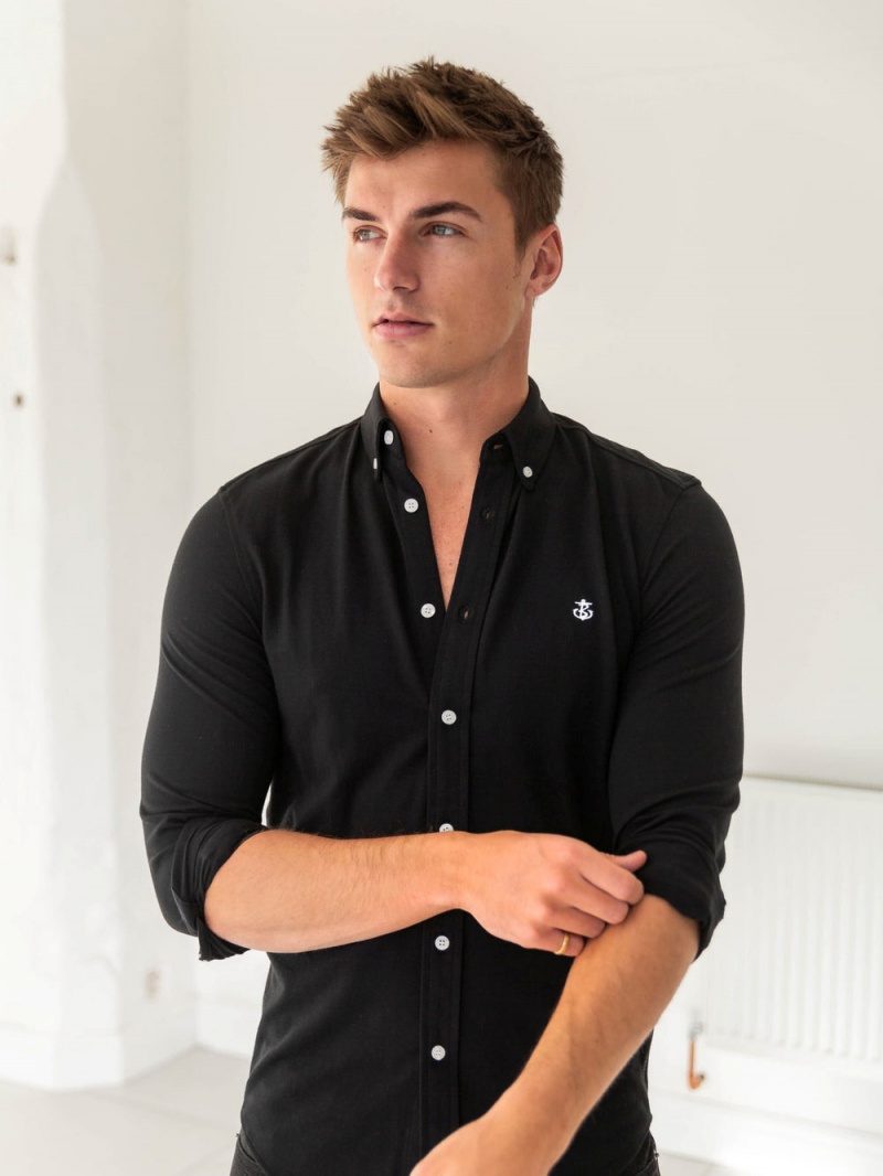 Blakely Arlo Soft Stretch Shirt Black | 301-MKHSNA