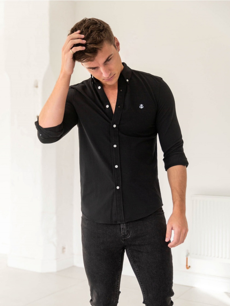 Blakely Arlo Soft Stretch Shirt Black | 301-MKHSNA