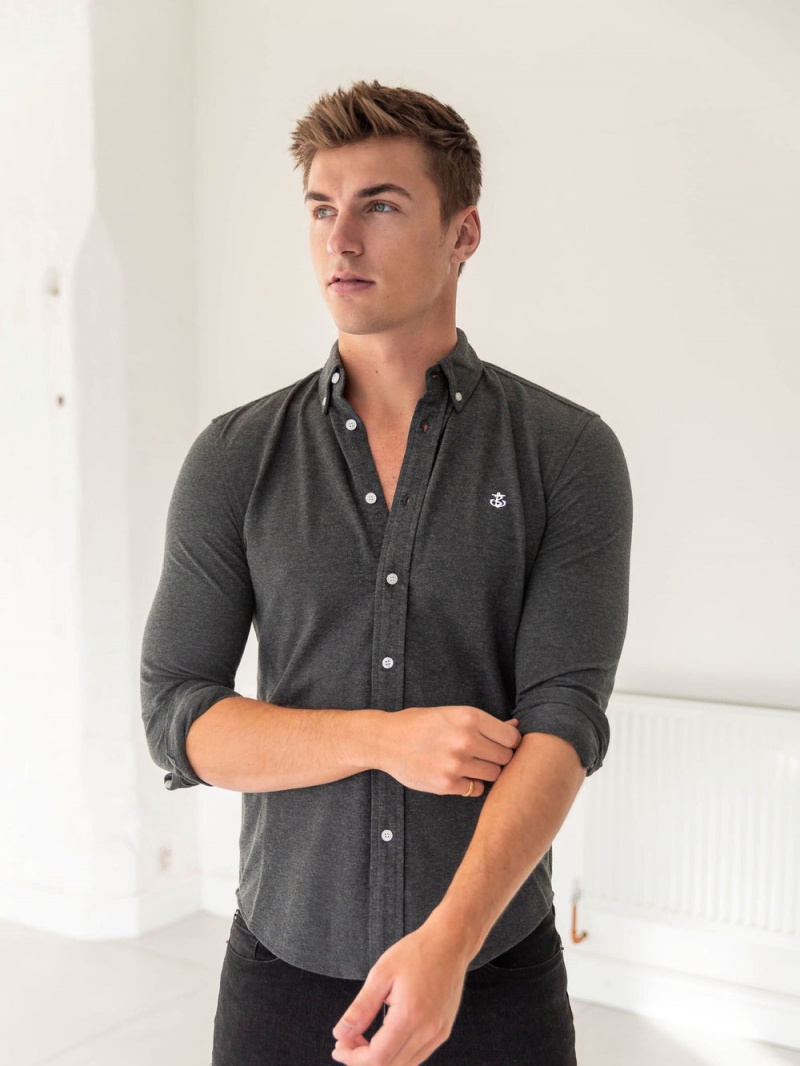 Blakely Arlo Soft Stretch Shirt Charcoal | 657-BKCYSE