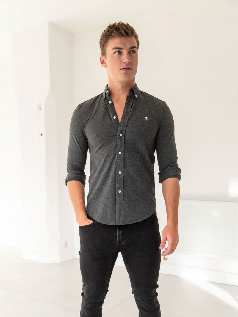 Blakely Arlo Soft Stretch Shirt Charcoal | 657-BKCYSE