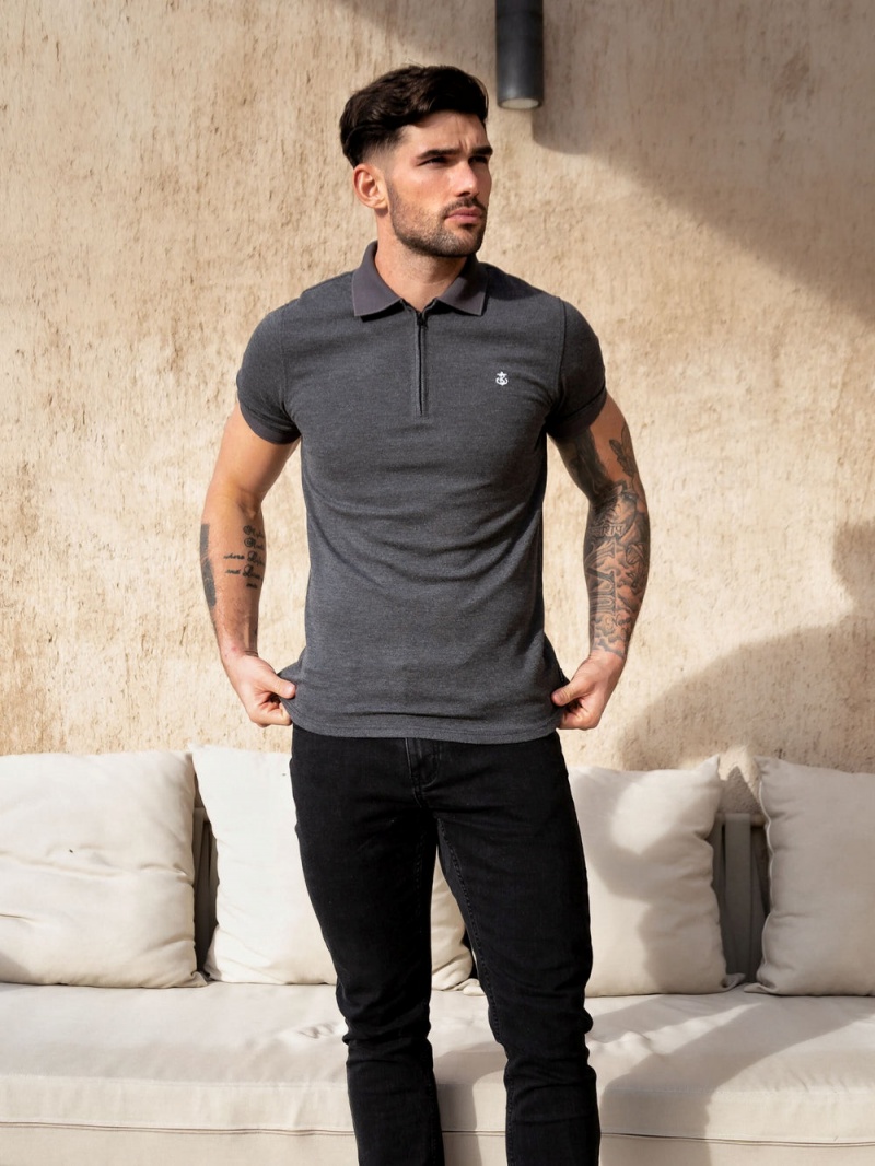 Blakely Aspen Polo Charcoal | 978-XQUEHY