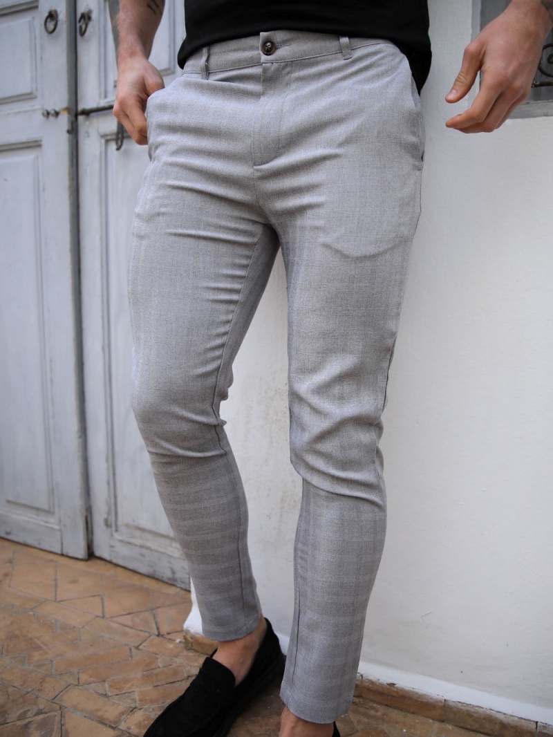 Blakely Assaki Checked Trousers Grey | 597-KRCHIY