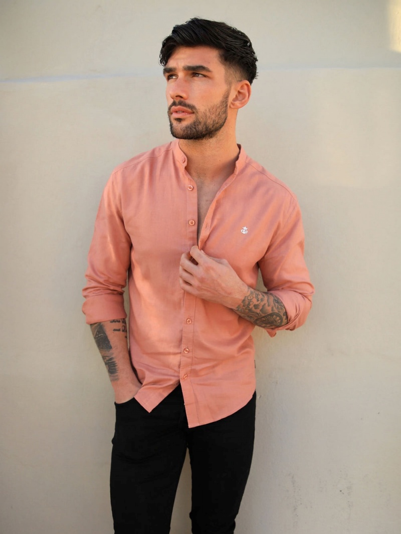 Blakely Berkane Linen Shirt Terracotta | 193-STUGJK