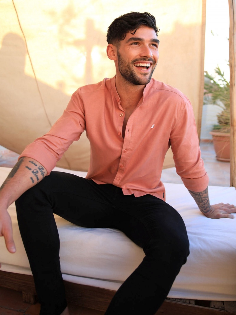 Blakely Berkane Linen Shirt Terracotta | 193-STUGJK