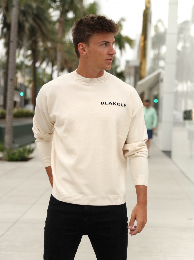 Blakely Blakely Knitted Jumper Off White | 321-WTADKQ