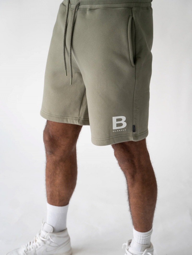 Blakely Blakely London Jogger Shorts Olive | 856-CNLSJV