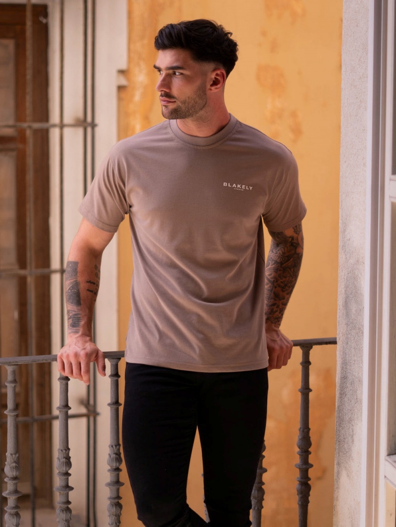 Blakely Blakely London Relaxed Fit T-Shirt Brown | 637-YEVNGB