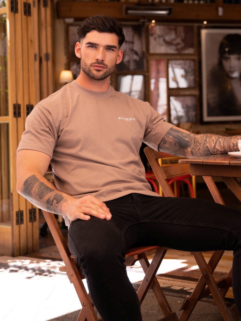 Blakely Blakely London Relaxed Fit T-Shirt Brown | 637-YEVNGB