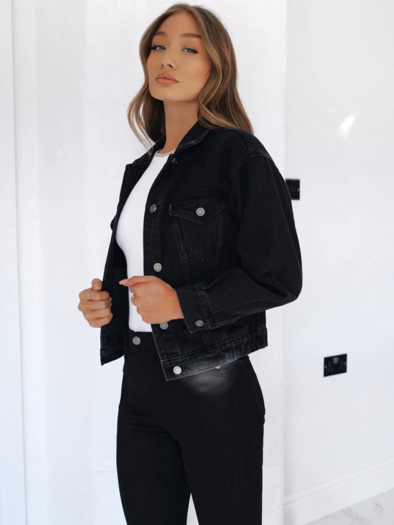 Blakely Brooklyn Denim Jacket Black | 709-FOXVJS