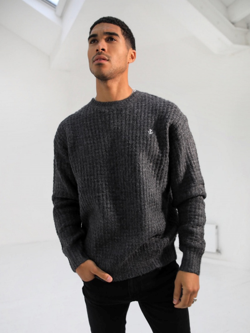 Blakely Burford Knit Jumper Charcoal | 326-BNFEQK