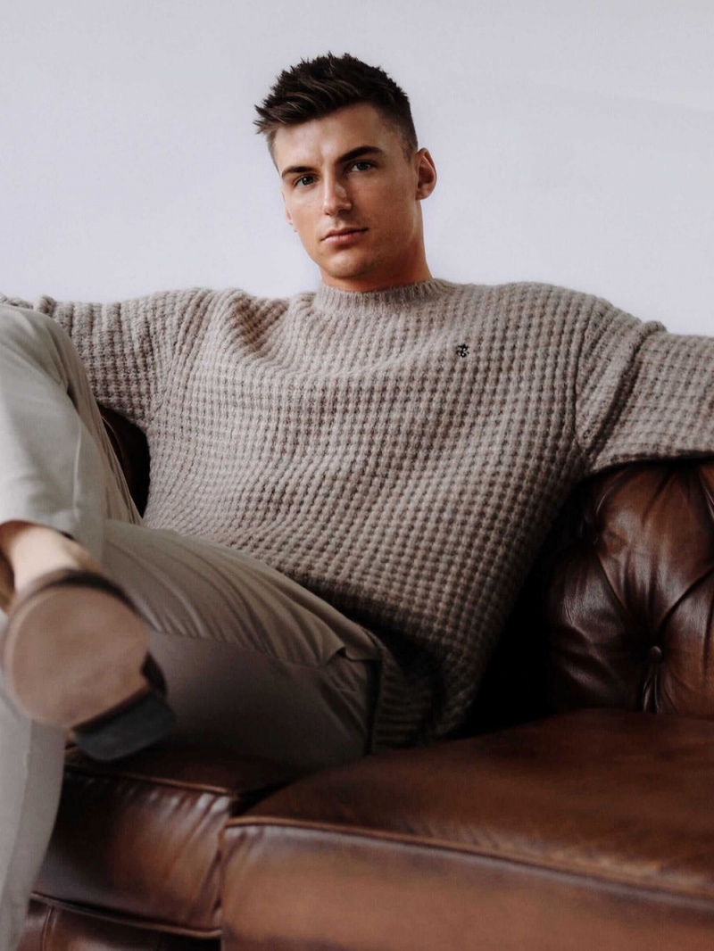 Blakely Burford Knit Jumper Light Brown | 315-CIFTDU