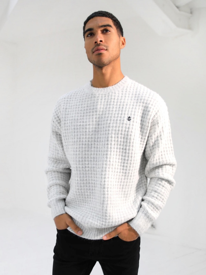 Blakely Burford Knit Jumper Marl White | 952-HIZUSD