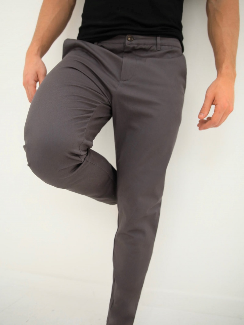 Blakely Cavill Slim Fit Tailored Chinos Charcoal | 046-IEMNLK