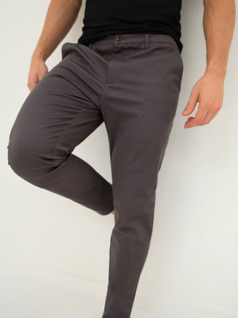 Blakely Cavill Slim Fit Tailored Chinos Charcoal | 046-IEMNLK