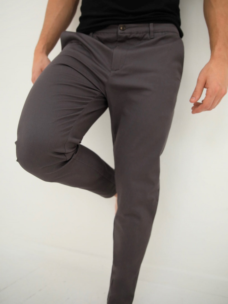 Blakely Cavill Slim Fit Tailored Chinos Charcoal | 046-IEMNLK