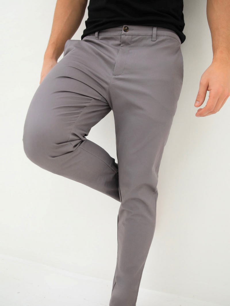 Blakely Cavill Slim Fit Tailored Chinos Grey | 963-ATISLE