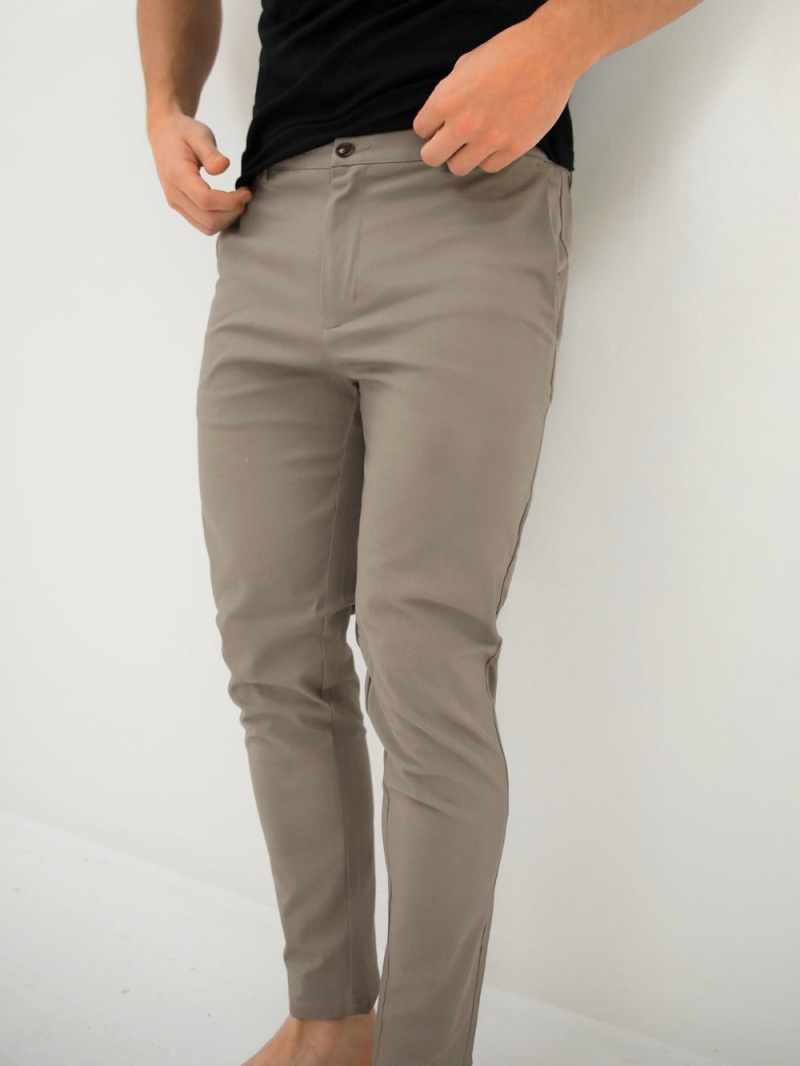 Blakely Cavill Slim Fit Tailored Chinos Light Grey | 834-BCHIZT