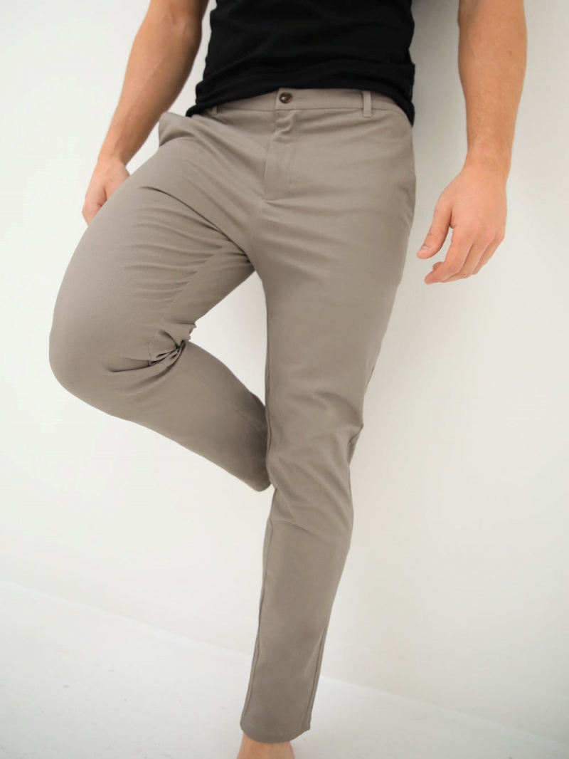 Blakely Cavill Slim Fit Tailored Chinos Light Grey | 834-BCHIZT