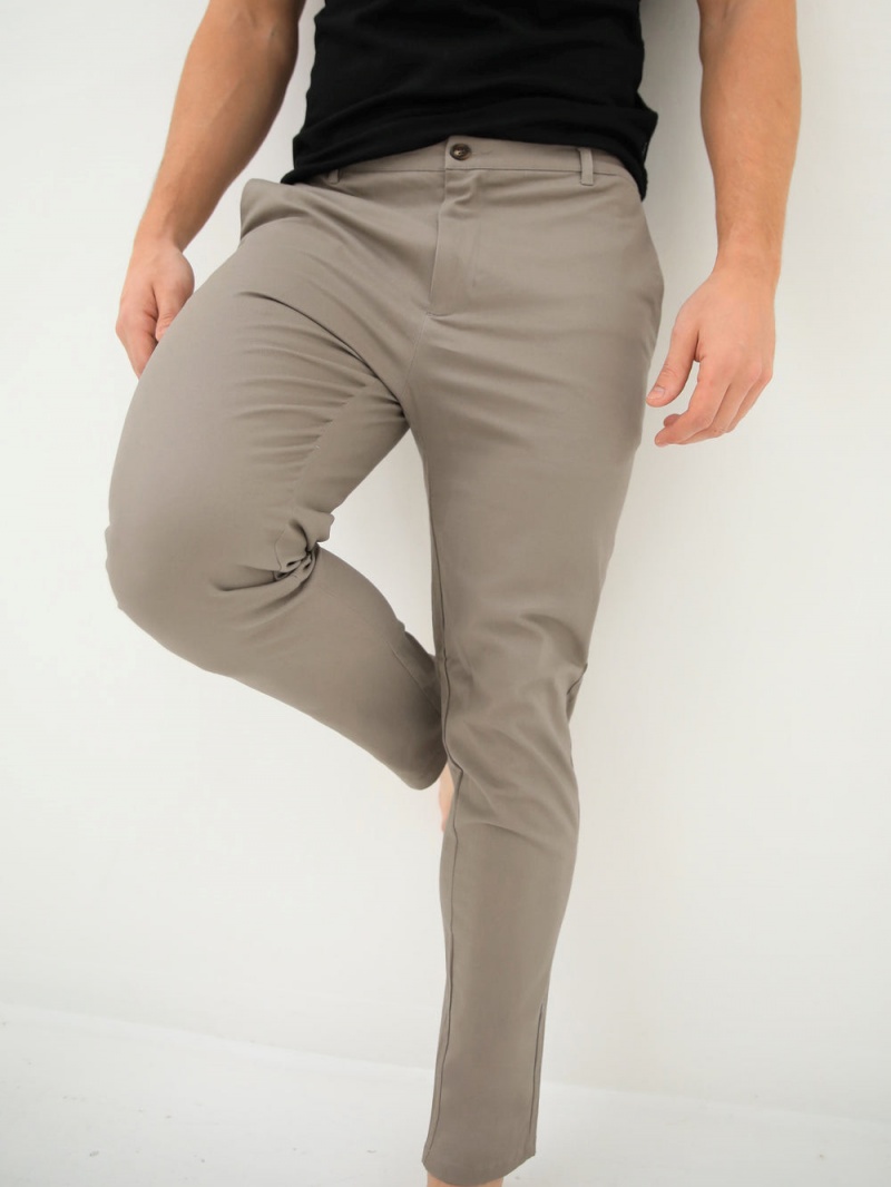 Blakely Cavill Slim Fit Tailored Chinos Light Grey | 834-BCHIZT