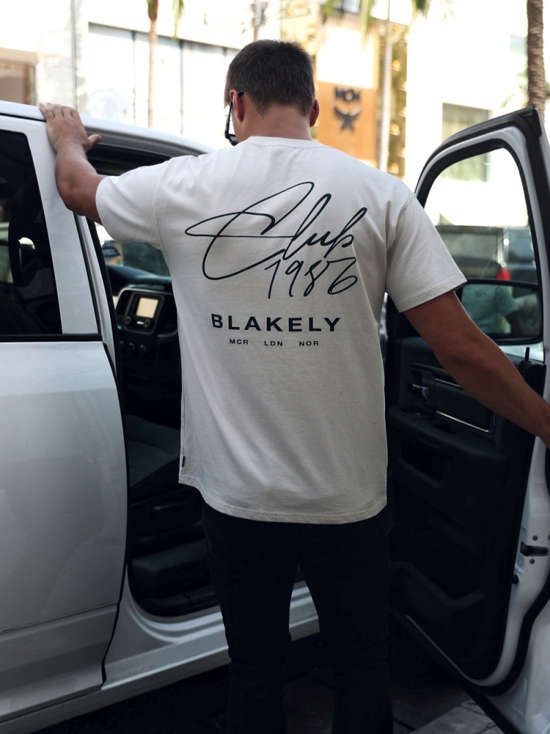 Blakely Club Relaxed T-Shirt Chalk | 906-XVJSKE