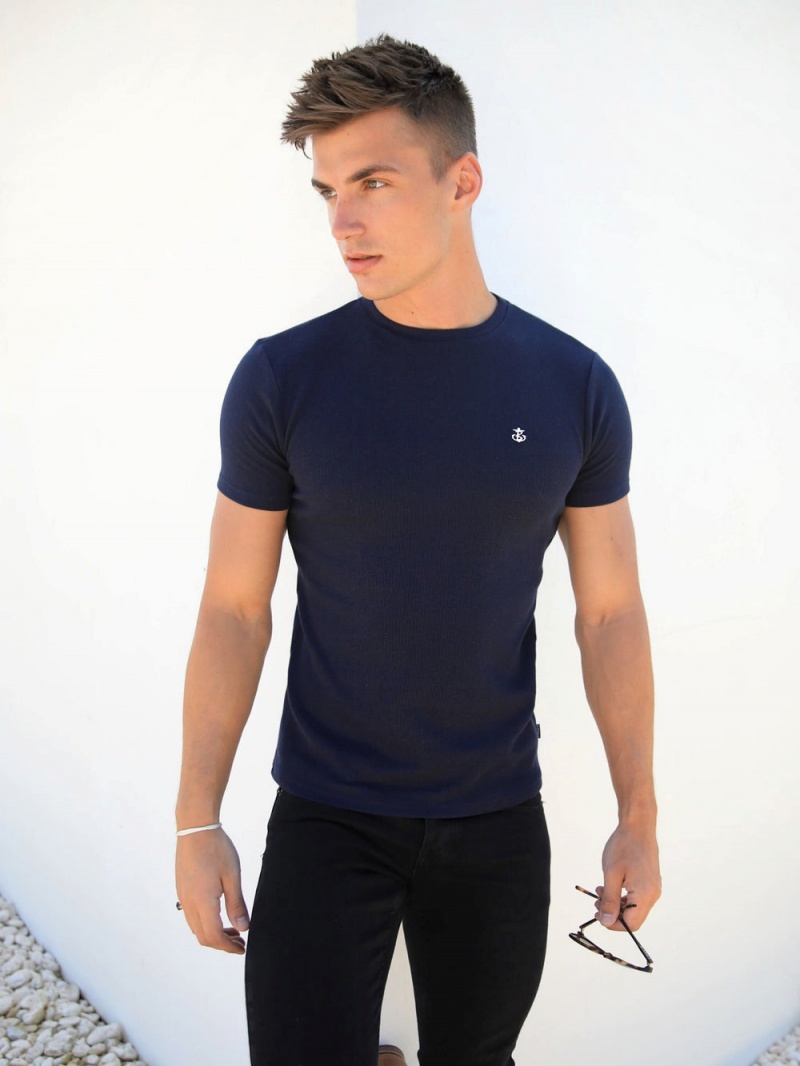 Blakely Eli T-Shirt Navy | 490-XPJZAF