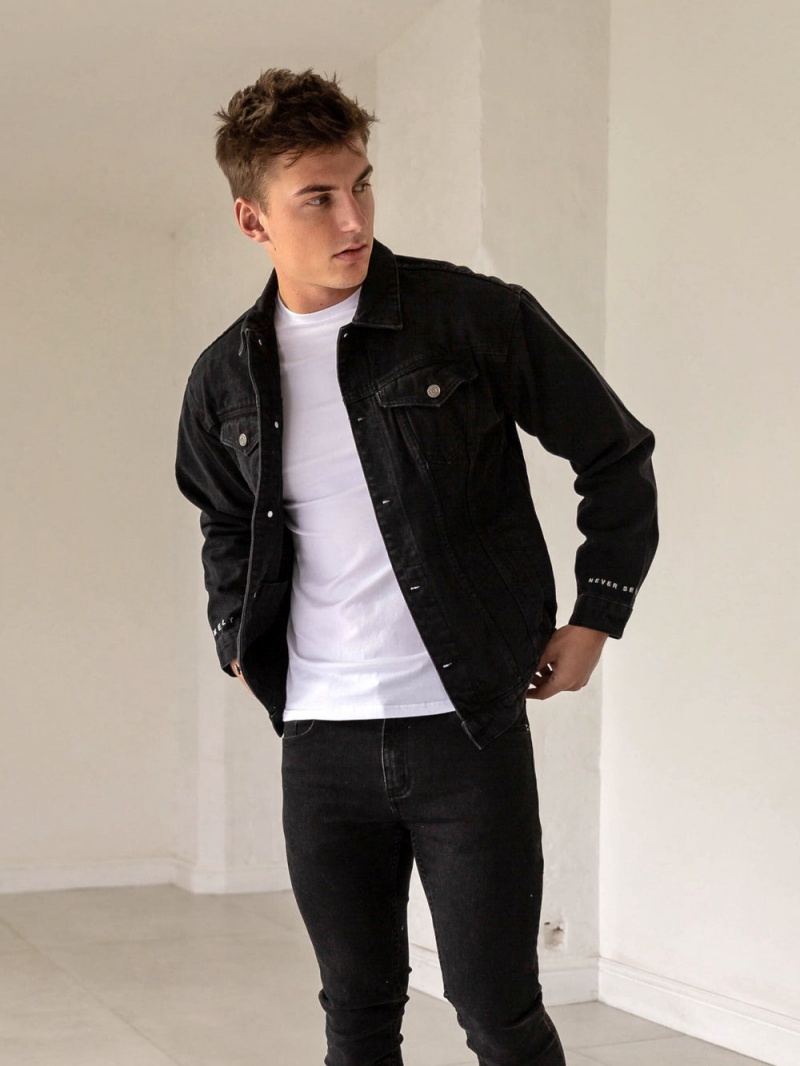 Blakely Greenwich Denim Jacket Black | 794-ICAGSE