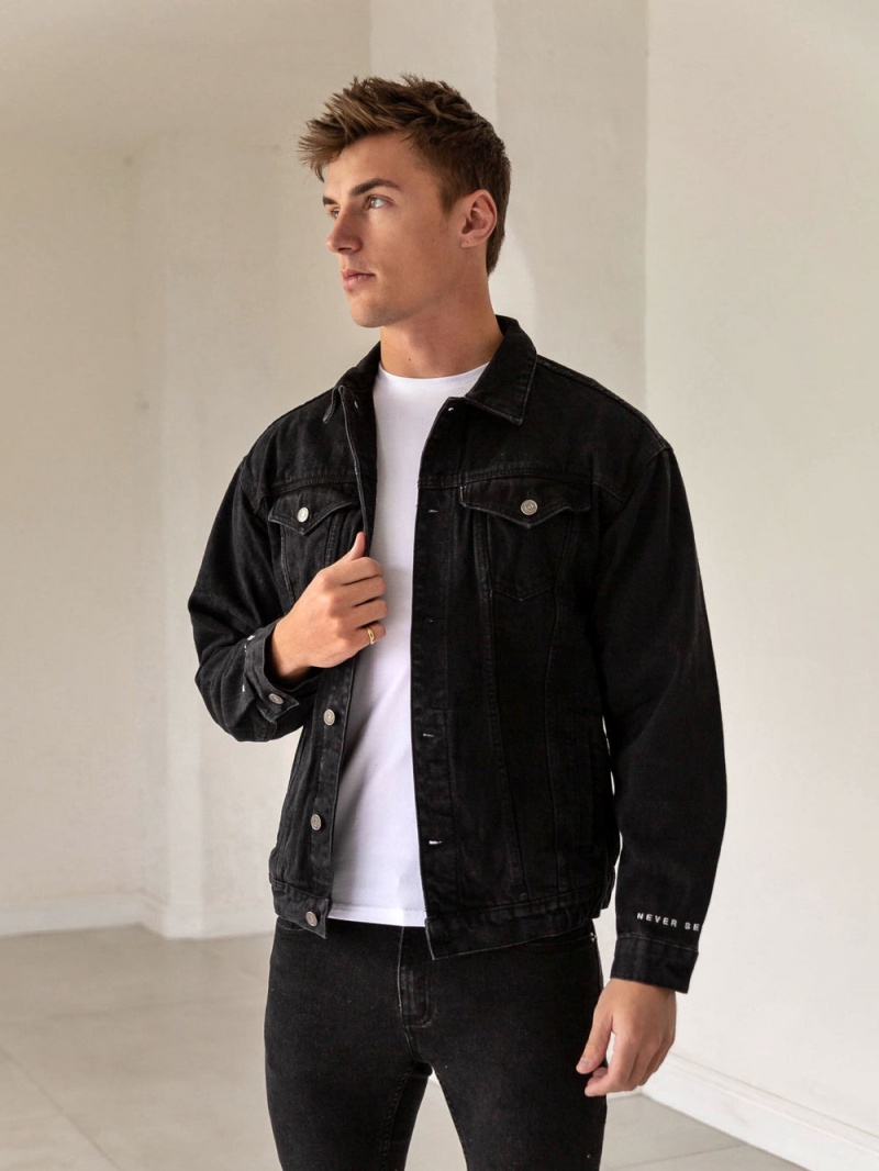 Blakely Greenwich Denim Jacket Black | 794-ICAGSE