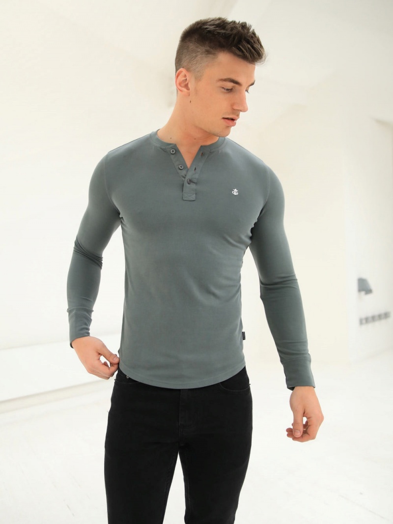 Blakely Henley Brushed Soft T-Shirt Sage Green | 270-WYMITZ