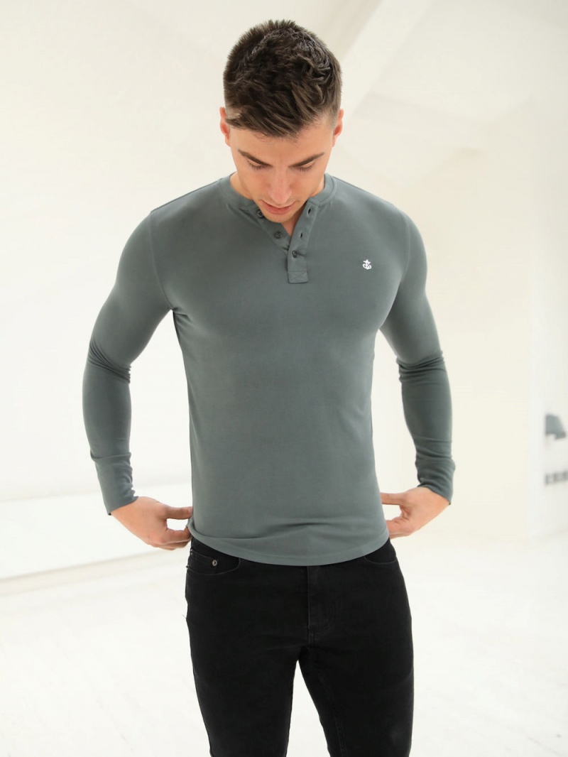 Blakely Henley Brushed Soft T-Shirt Sage Green | 270-WYMITZ