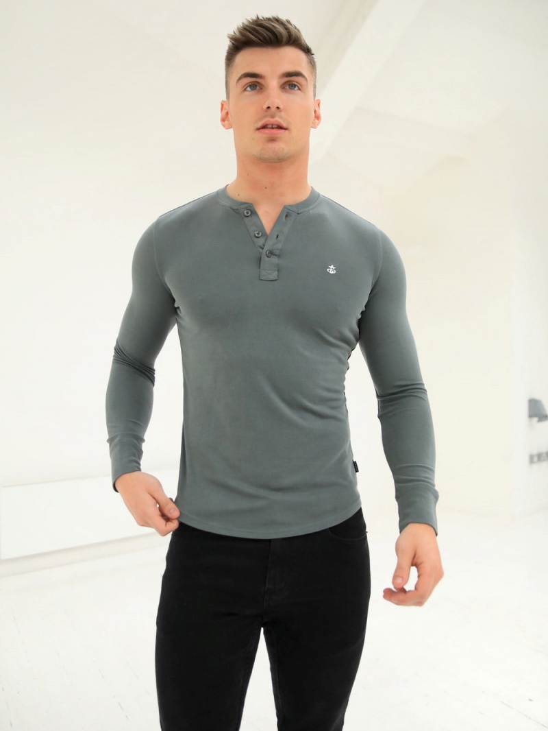 Blakely Henley Brushed Soft T-Shirt Sage Green | 270-WYMITZ