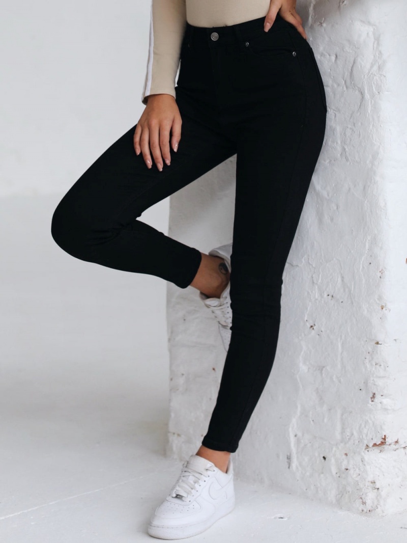 Blakely High Waisted Skinny Jeans Black | 103-CQOBZN