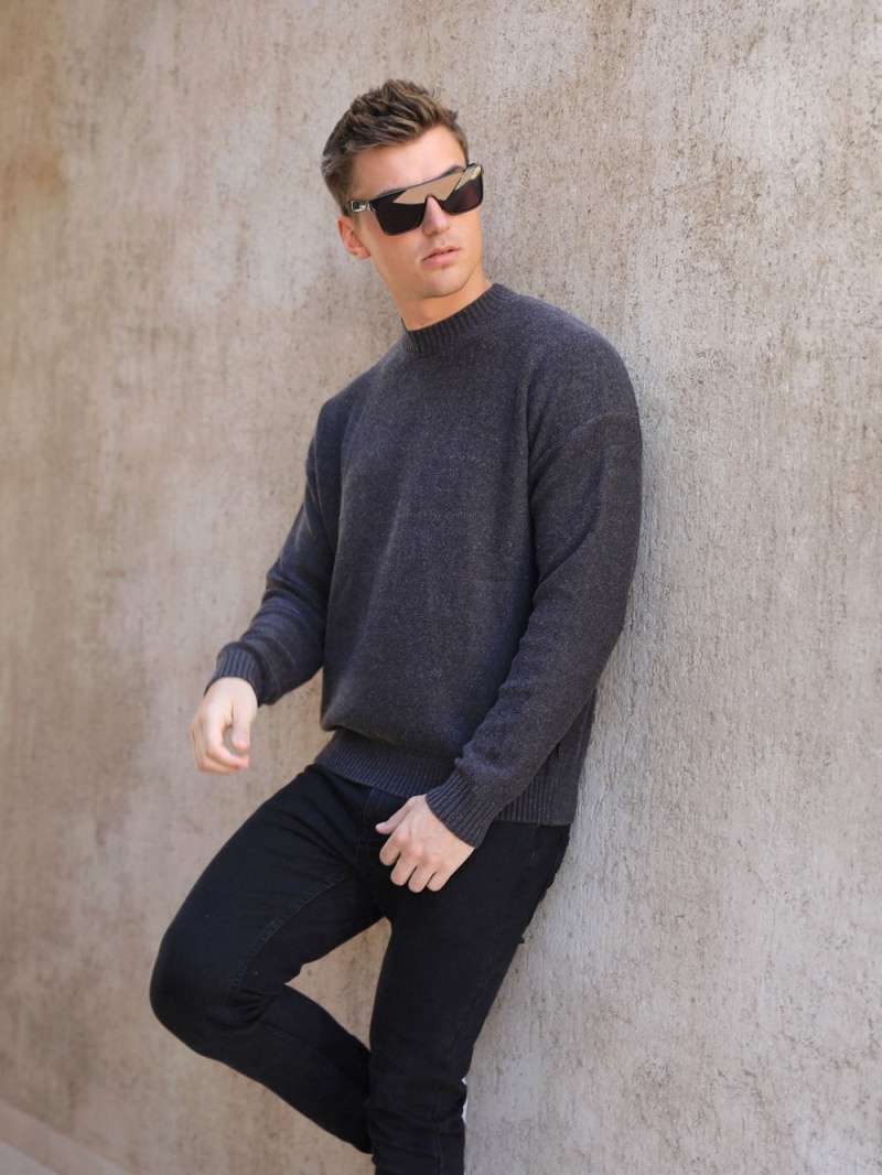 Blakely Huxley Knit Jumper Charcoal | 067-XVTCEU