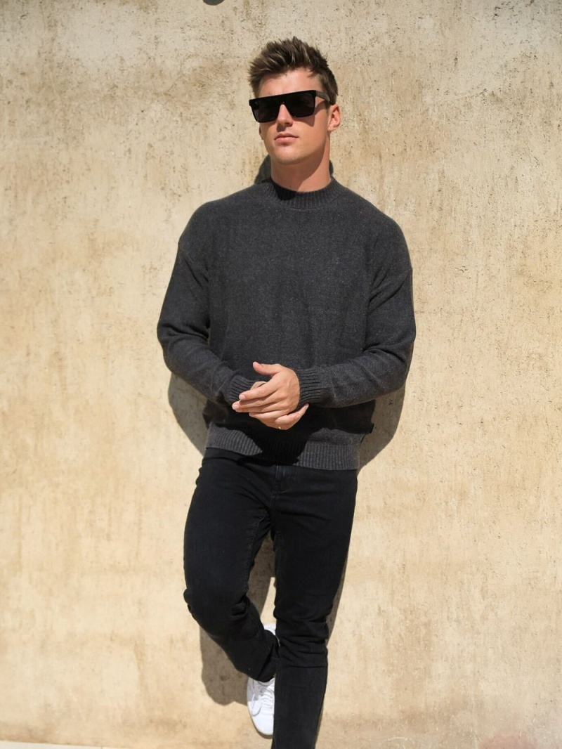 Blakely Huxley Knit Jumper Charcoal | 067-XVTCEU