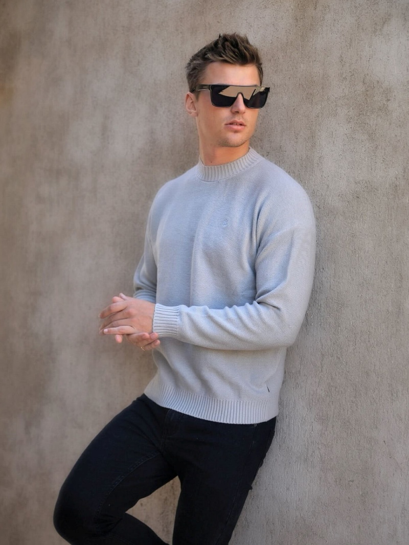 Blakely Huxley Knit Jumper Pale Concrete | 852-ZHAFKB