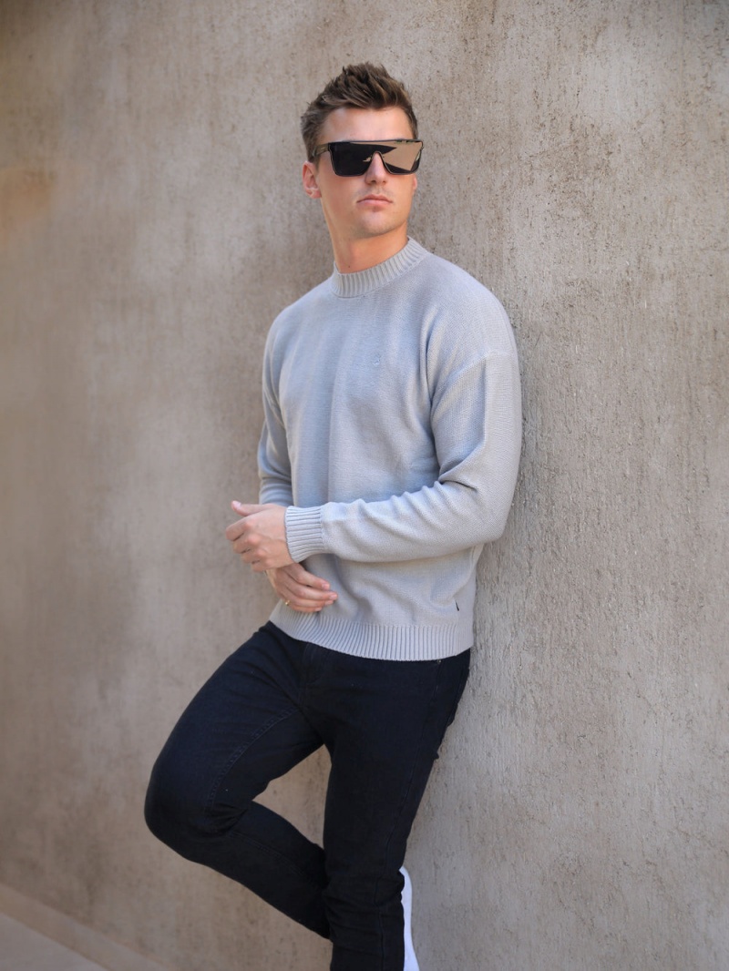 Blakely Huxley Knit Jumper Pale Concrete | 852-ZHAFKB