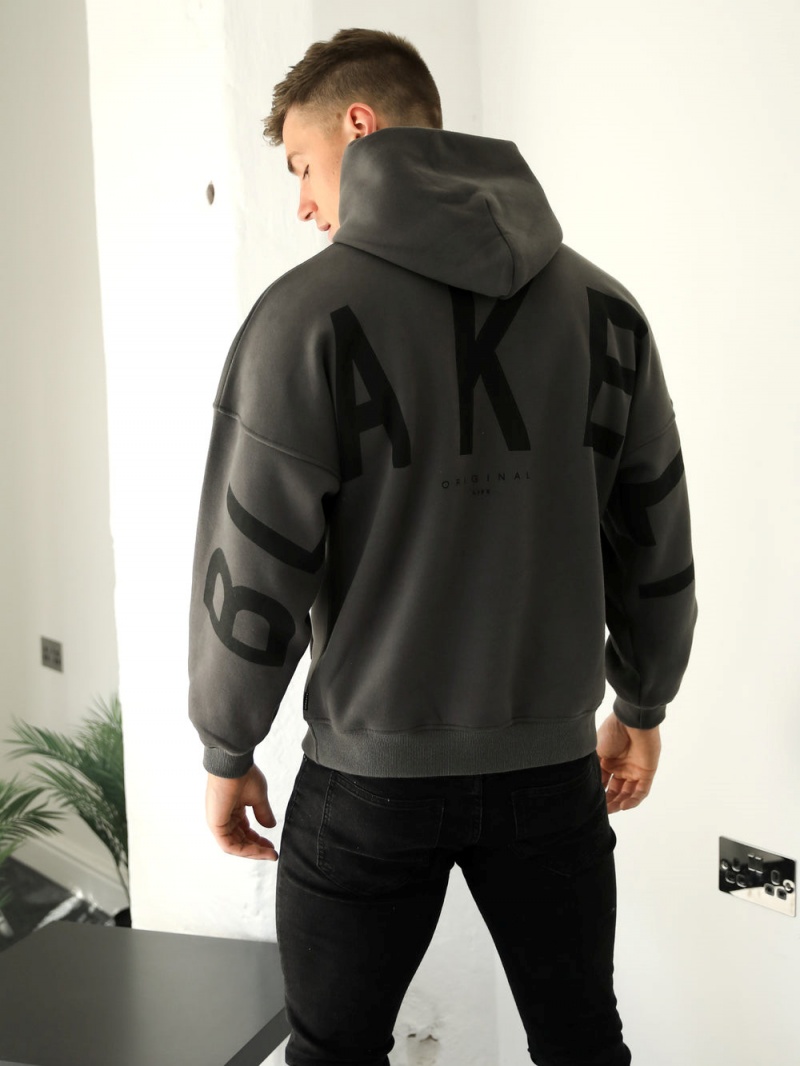 Blakely Idris Oversized Hoodie Ash | 601-DJBYXM