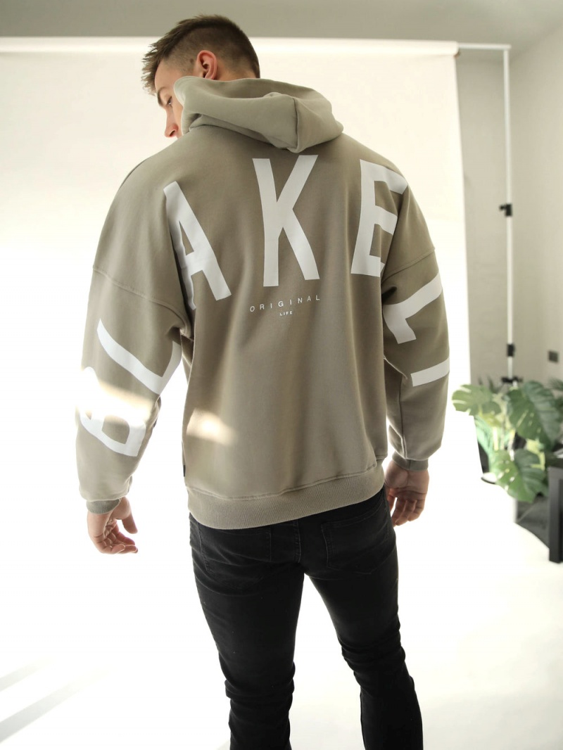 Blakely Idris Oversized Hoodie Beige | 452-TUZRNH