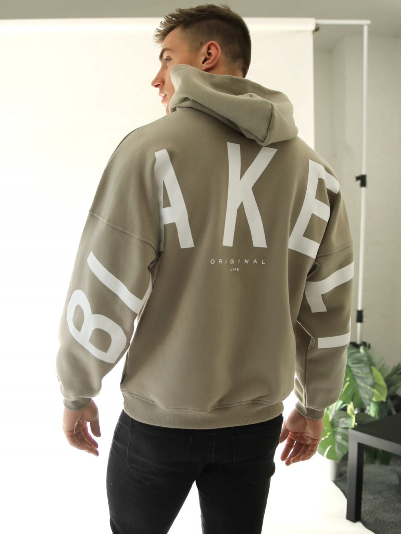 Blakely Idris Oversized Hoodie Beige | 452-TUZRNH