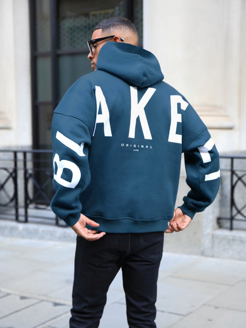 Blakely Idris Oversized Hoodie Dark Teal | 085-QKRJNT