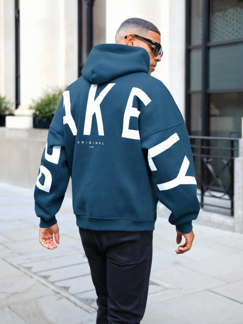 Blakely Idris Oversized Hoodie Dark Teal | 085-QKRJNT