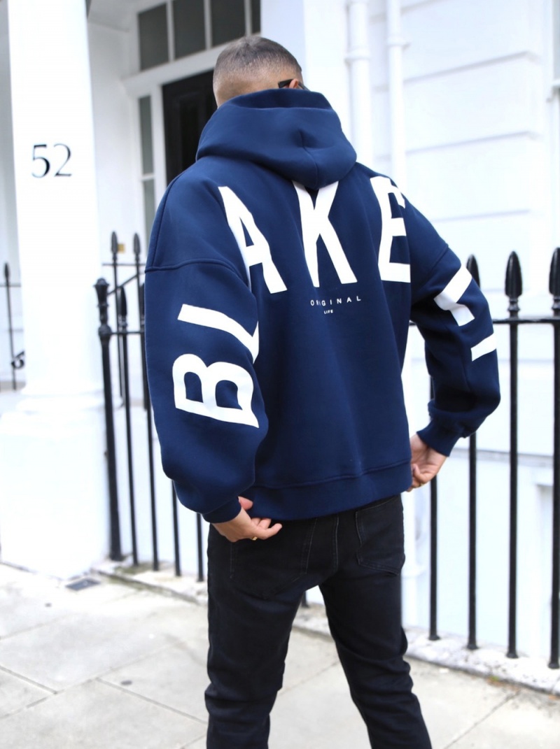 Blakely Idris Oversized Hoodie Navy Blue | 258-YJLXIO