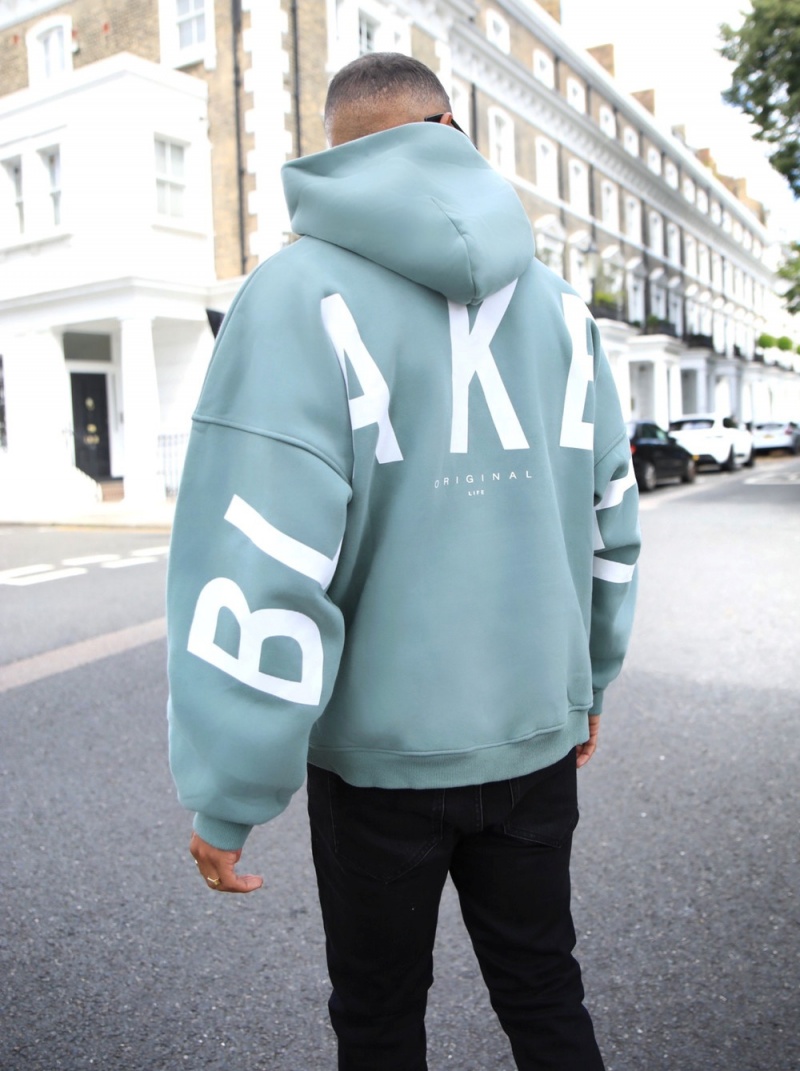 Blakely Idris Oversized Hoodie Sage Green | 291-AHNUTP