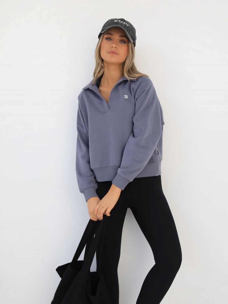 Blakely Initial V-Neck Jumper Blue | 510-AOEUZQ