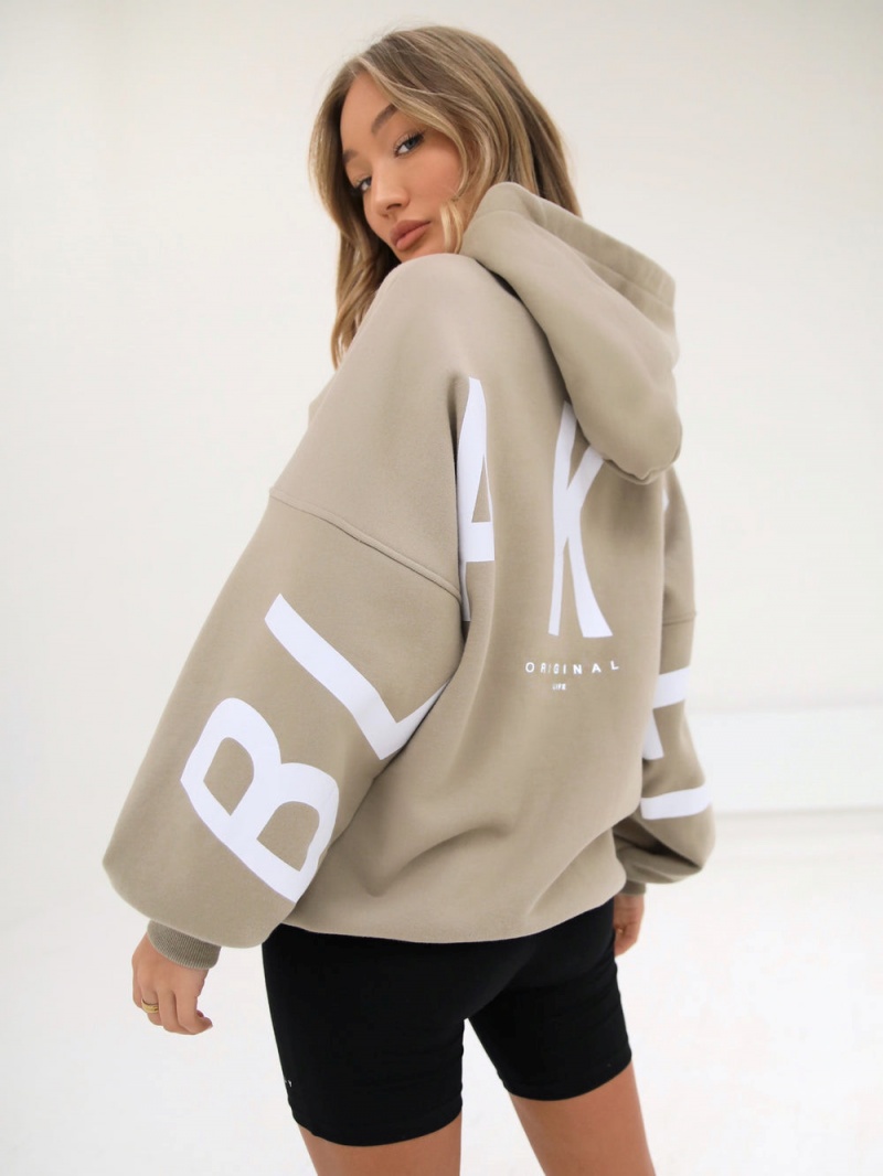 Blakely Isabel Oversized Hoodie Beige | 097-VNXUOF