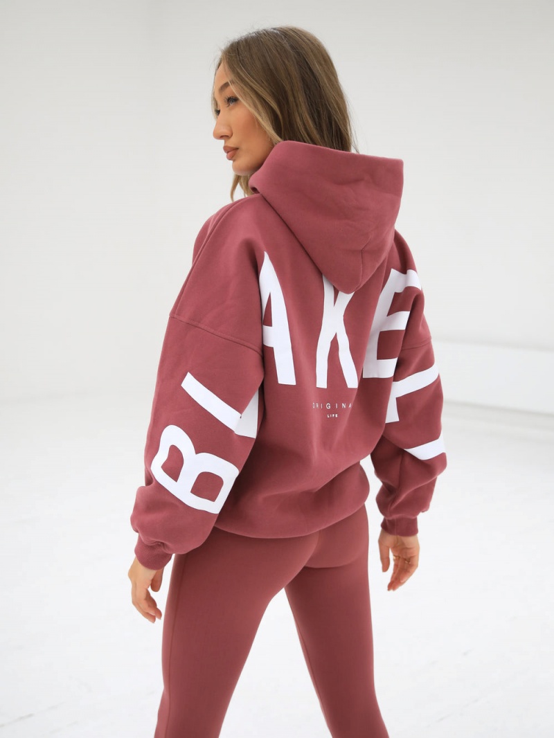 Blakely Isabel Oversized Hoodie Berry | 108-OIMFRW