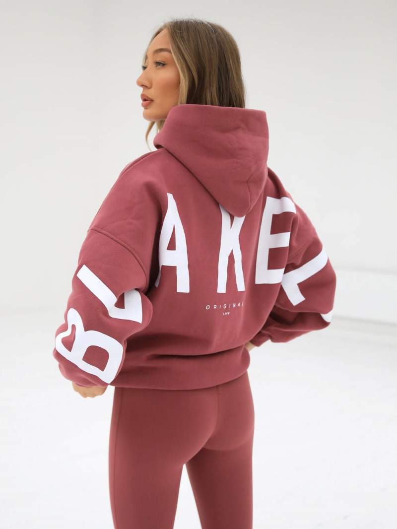 Blakely Isabel Oversized Hoodie Berry | 264-WTRYND