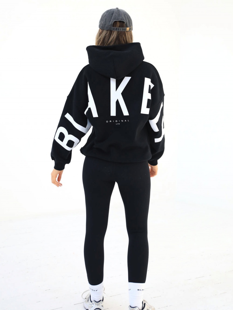 Blakely Isabel Oversized Hoodie Black | 104-QKTPNV