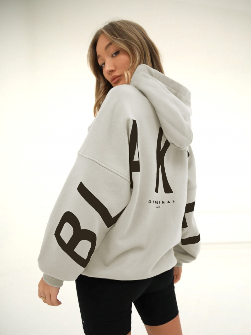 Blakely Isabel Oversized Hoodie Bone | 148-XDEIHB