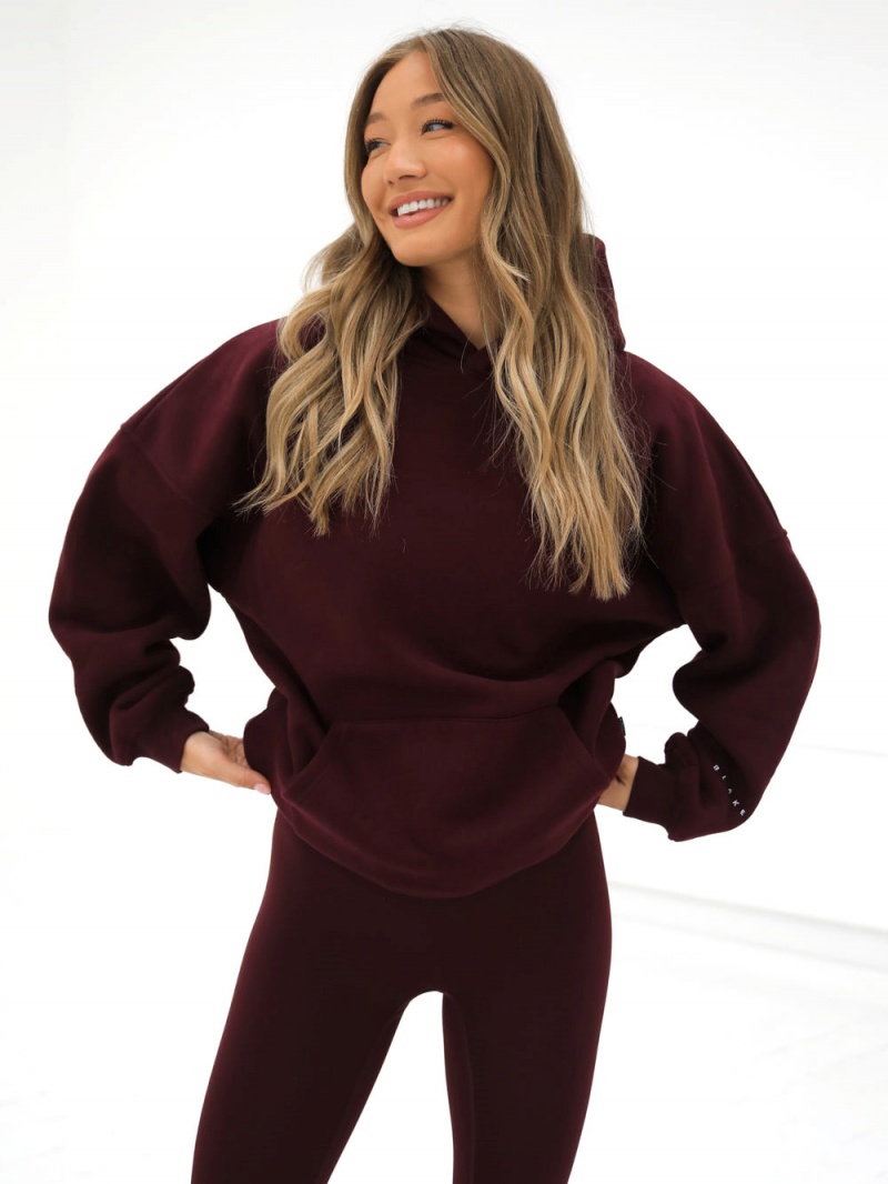 Blakely Isabel Oversized Hoodie Burgundy | 891-GITAMR